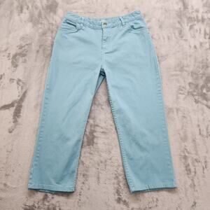 Vintage 90s Cherokee Jeans Womens 6 Blue Mid Rise Crop Capri Stretch Denim
